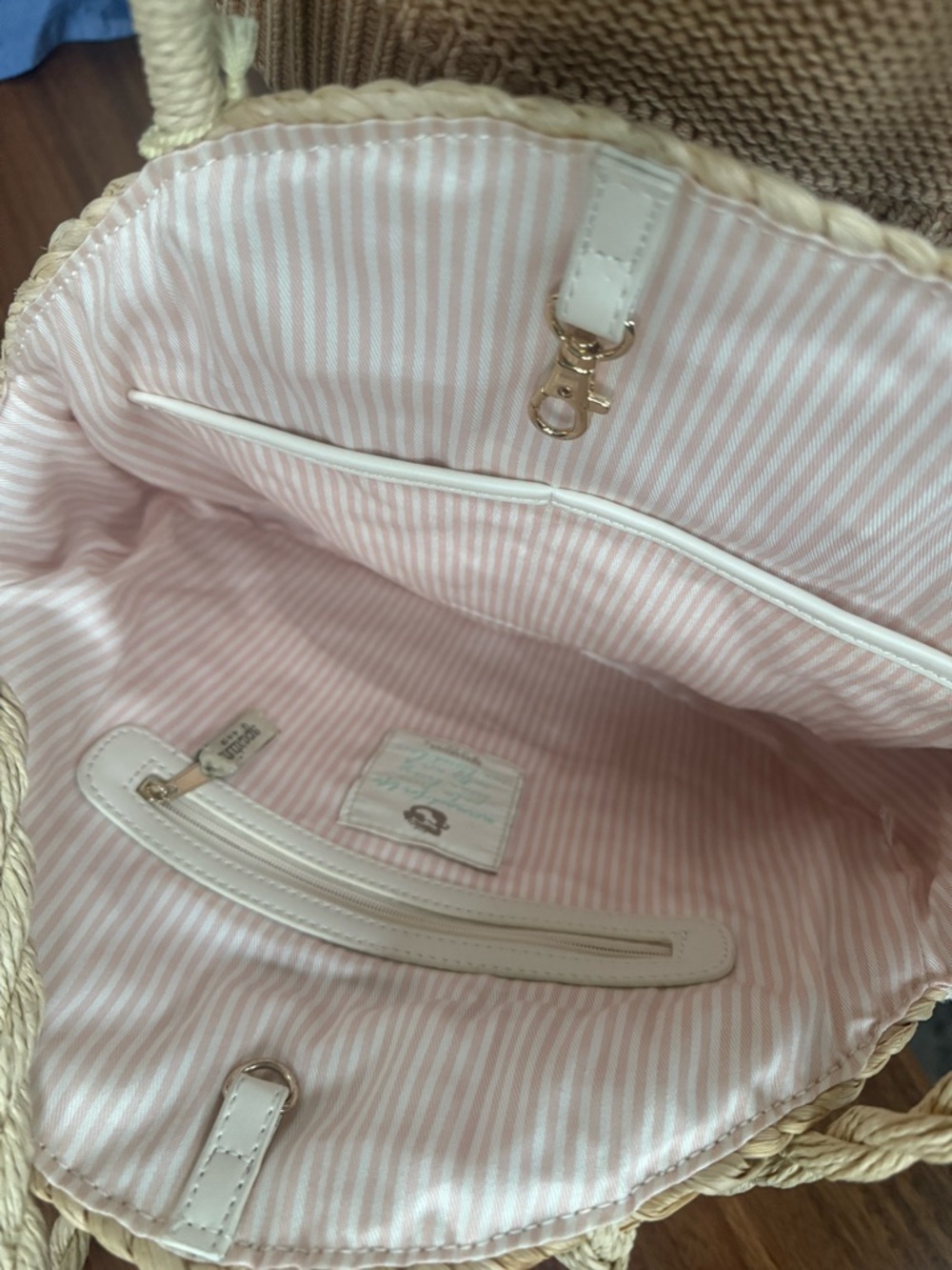 Rare NWT Spartina 449 Retreat Round Straw Tote Cabana Leaf - Picture 6 of 10